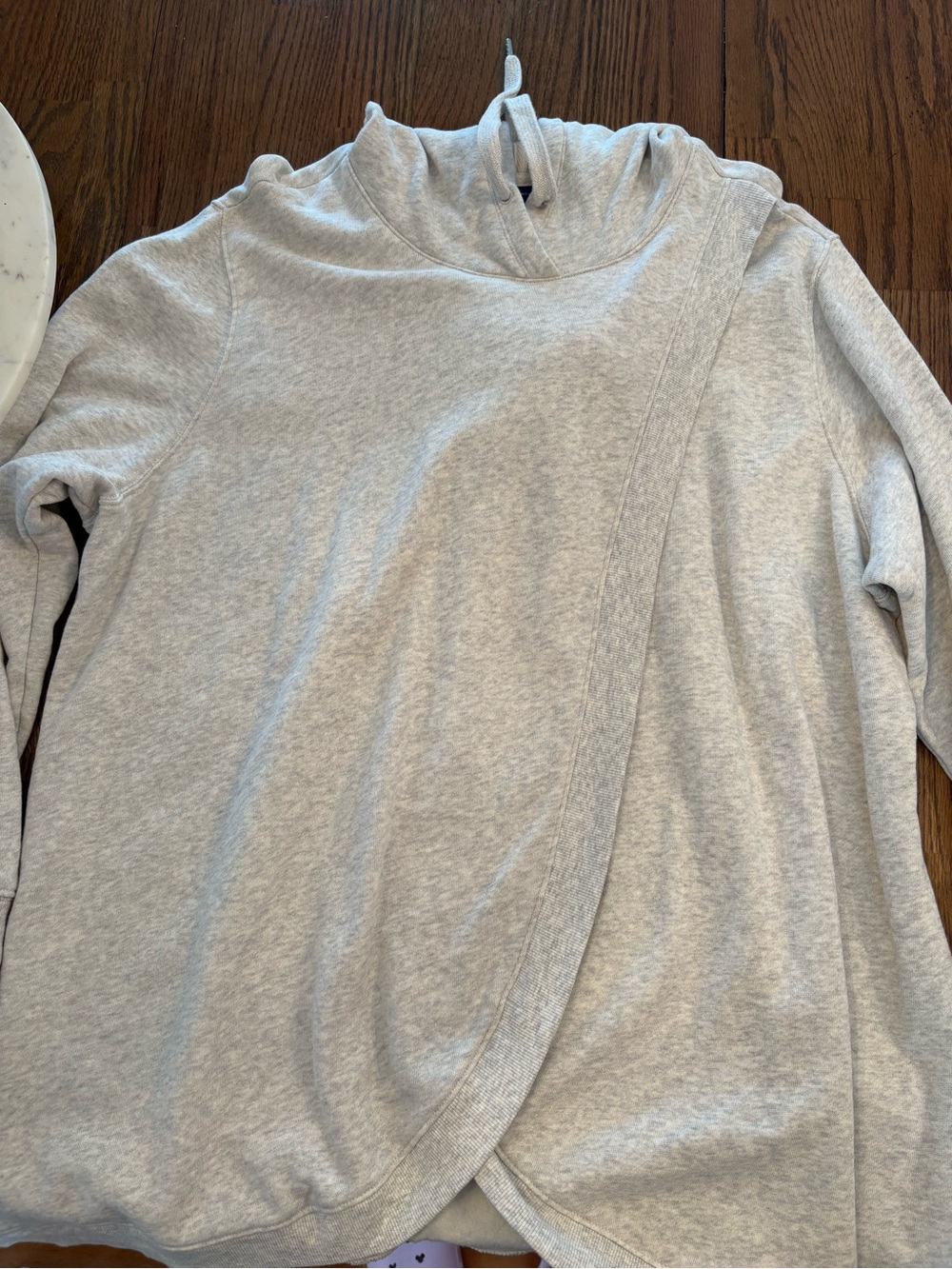 Light Gray Women's Maternity Crossover Pullover Hoodie Sweatshirt